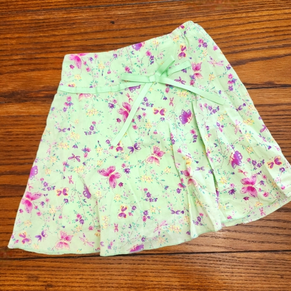 Green floral skirt